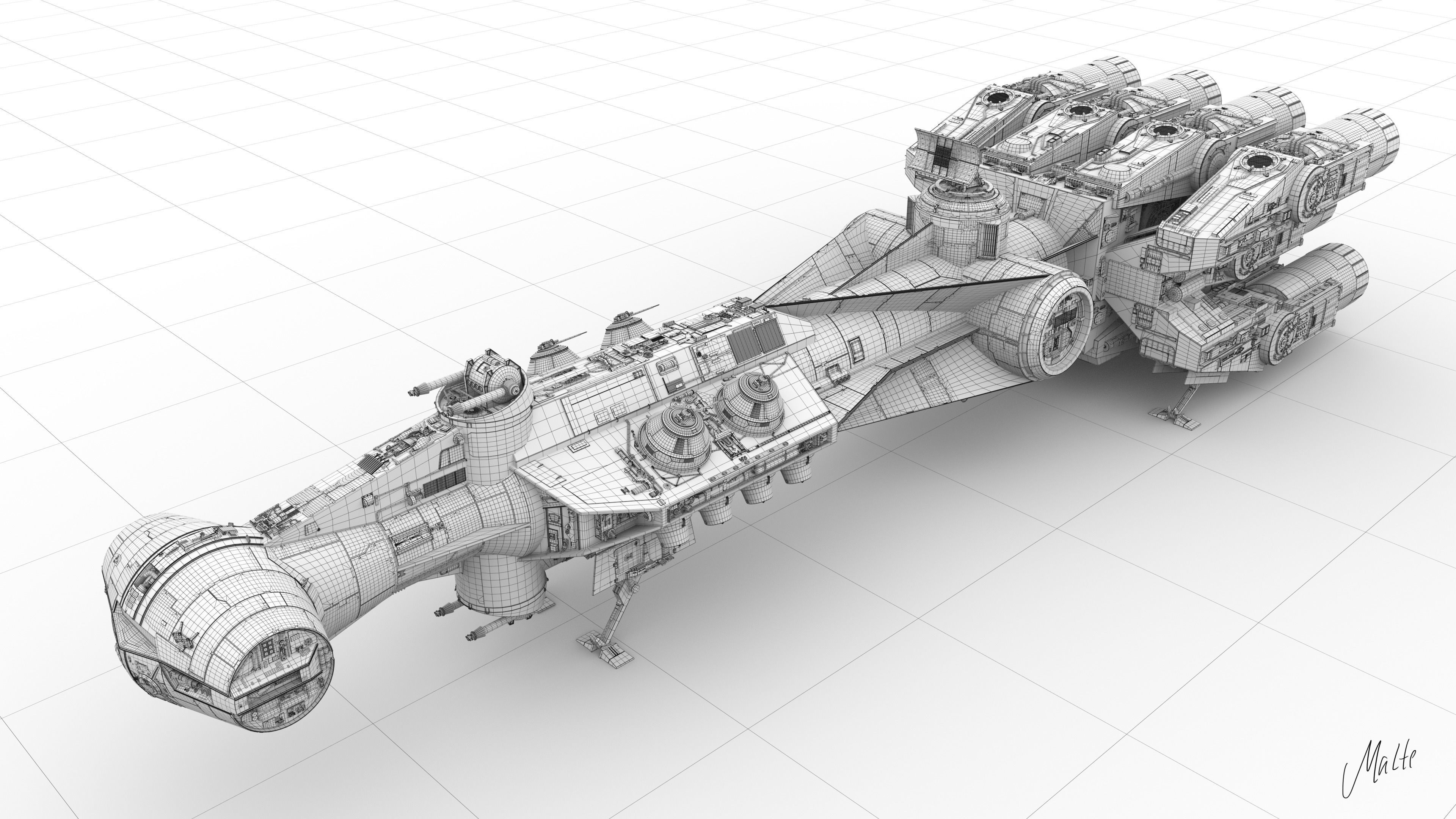 Tantive IV - Blockade Runner - Corellian Corvette Free 3D model_3