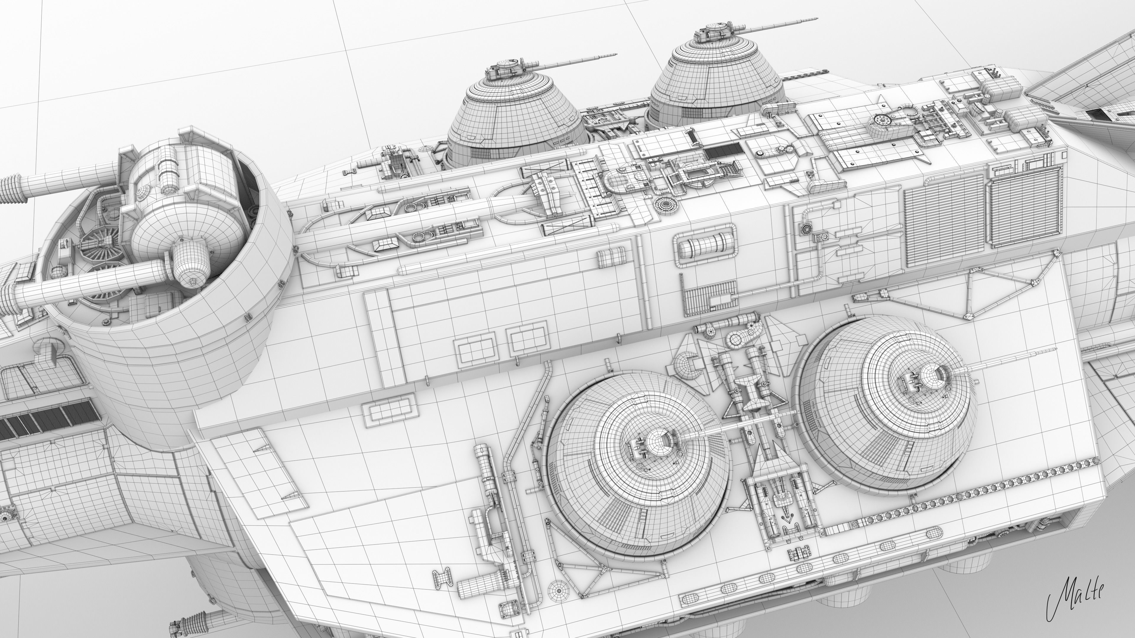 Tantive IV - Blockade Runner - Corellian Corvette Free 3D model_6