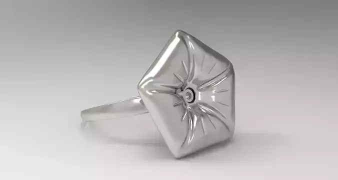 Pentagonal Flower Ring Platinum 3D print model