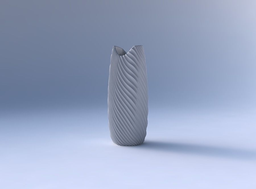 Vase double arc hexagon with bent extruded lines 2 3D print model_4