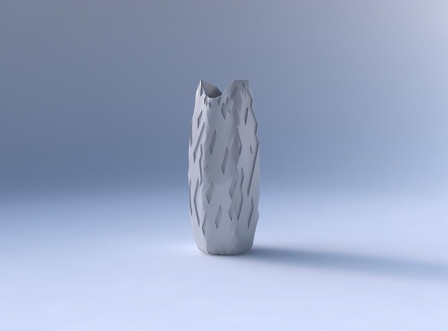 Vase double arc hexagon with cavities 3D print model_4