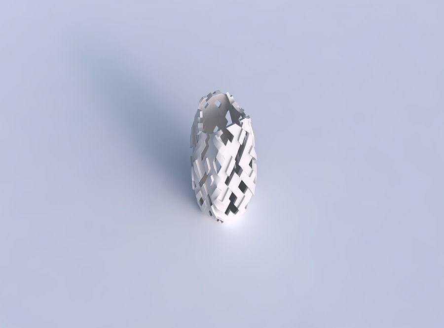 Vase double arc hexagon with cuts and bulges 3D print model_1