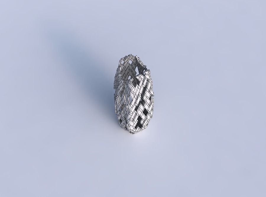 Vase double arc hexagon with cuts and bulges 3D print model_6