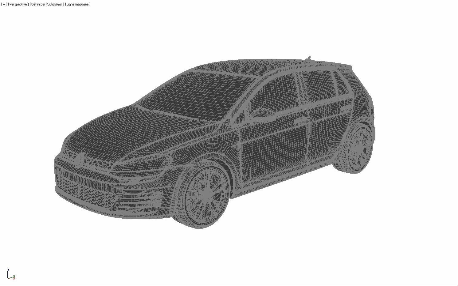 Wolswagen Golf 7 Low-poly 3D model_8