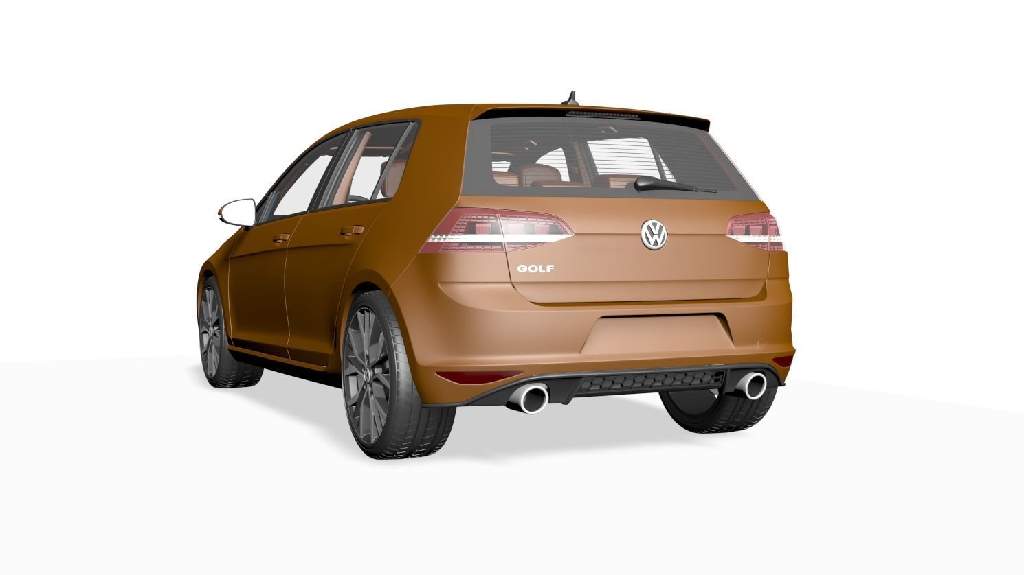 Wolswagen Golf 7 Low-poly 3D model_2