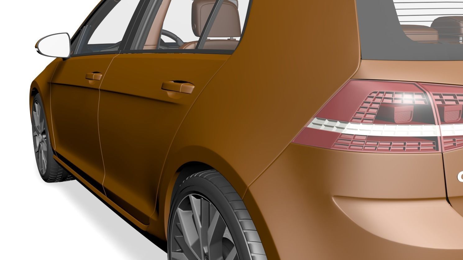 Wolswagen Golf 7 Low-poly 3D model_7