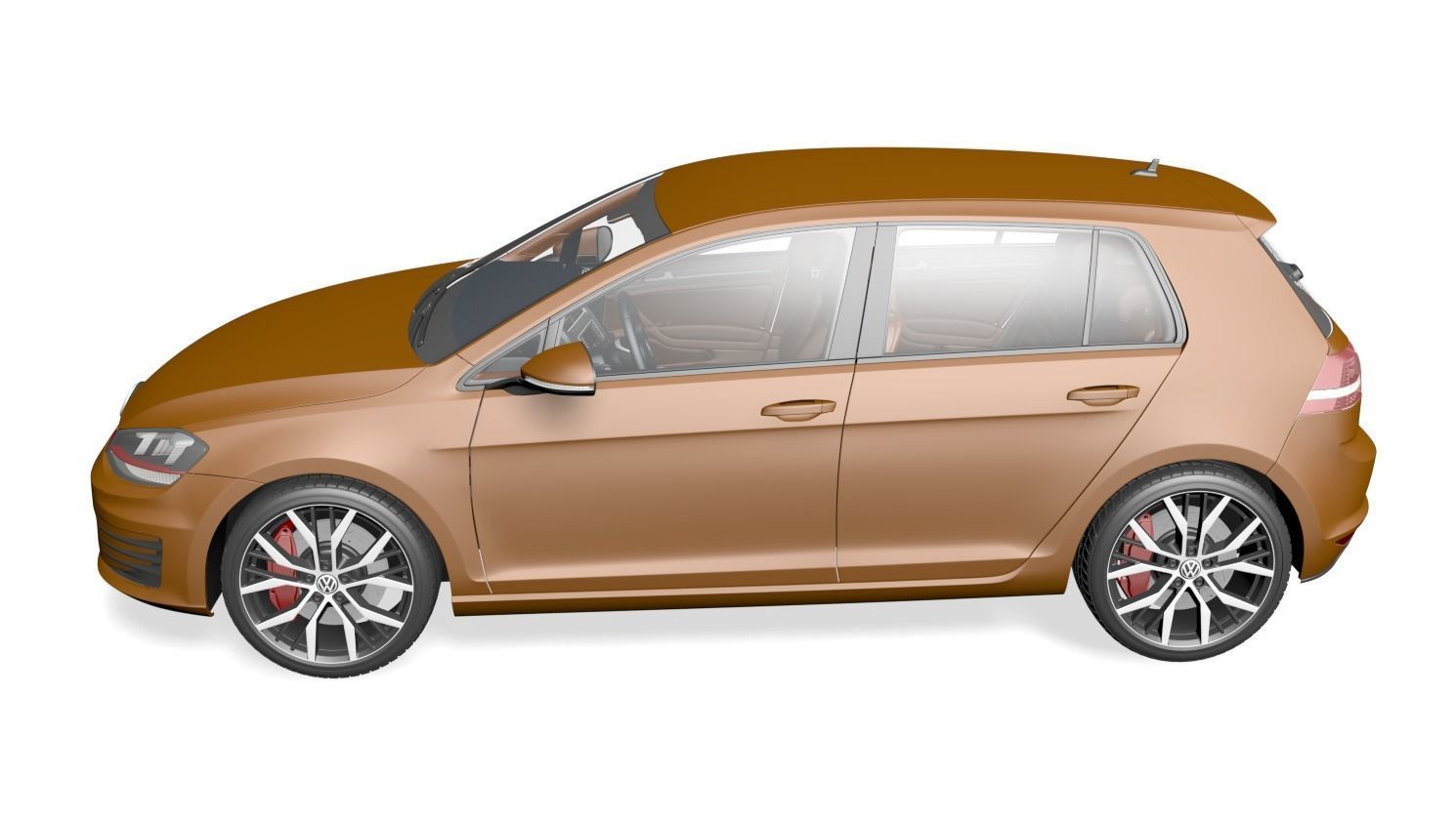 Wolswagen Golf 7 Low-poly 3D model_1