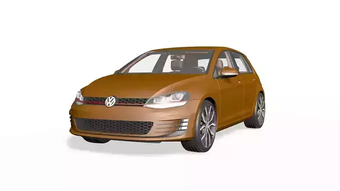 Wolswagen Golf 7 Low-poly 3D model
