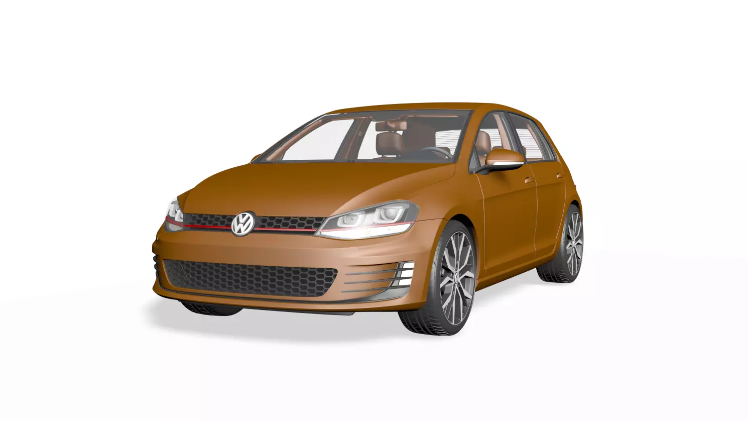 Wolswagen Golf 7 Low-poly 3D model_0