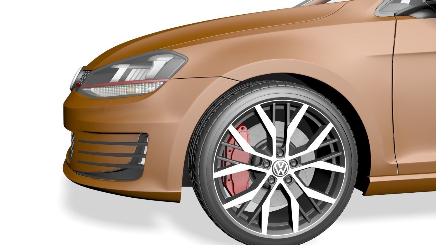 Wolswagen Golf 7 Low-poly 3D model_5