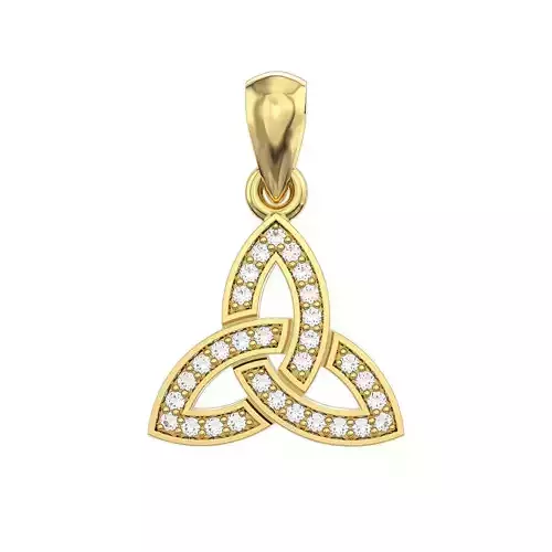N153 Trinity knot pendant with gems