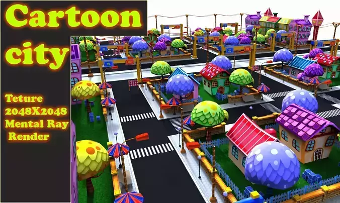 3D Cartoon city toon