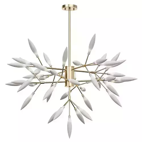 candela gold leaf chandelier with leaves