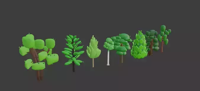 Tree pack Low-poly Low-poly 3D model