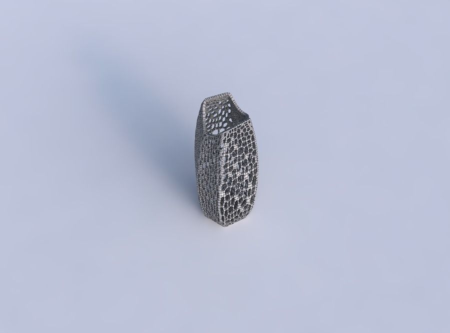Vase double arc hexagon with dense twisted organic lattice 3D print model_6