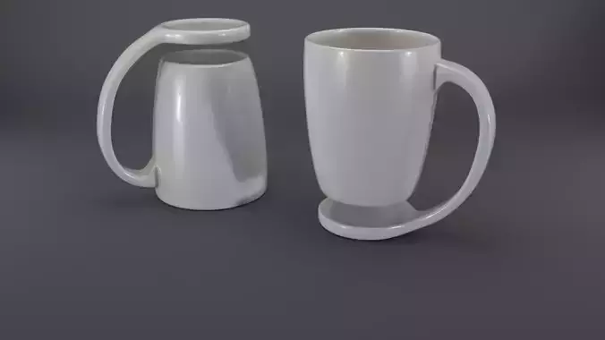 Floating Coffee Mug Low-poly 3D model