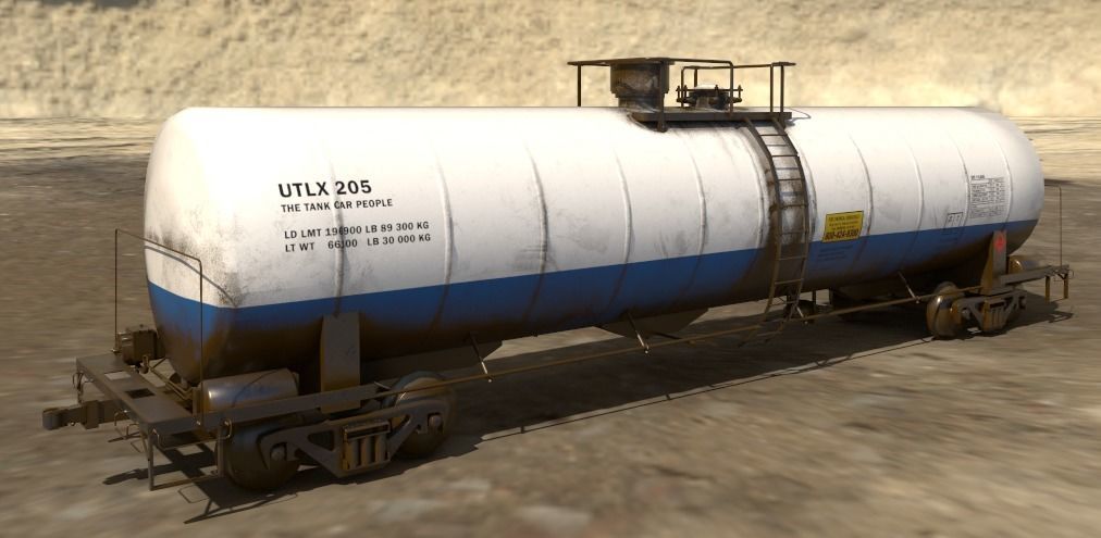 Railway Tank Car - Railroad - Train Tank Wagon Low-poly 3D model Low-poly 3D model_9