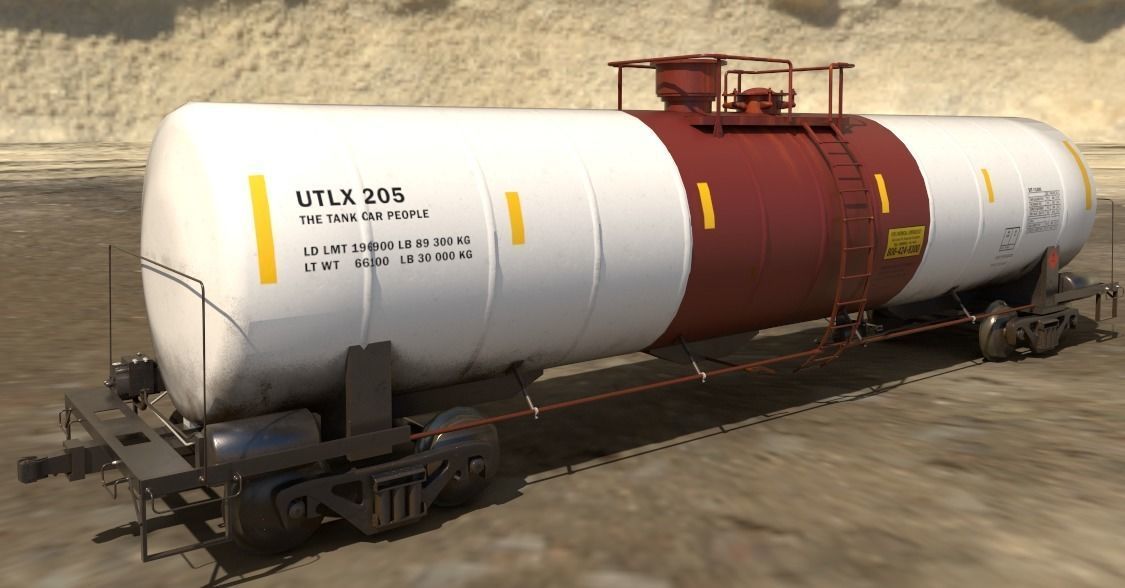 Railway Tank Car - Railroad - Train Tank Wagon Low-poly 3D model Low-poly 3D model_8