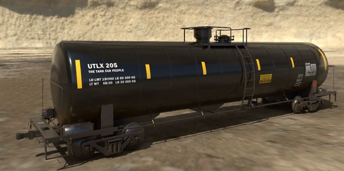 Railway Tank Car - Railroad - Train Tank Wagon Low-poly 3D model Low-poly 3D model_2