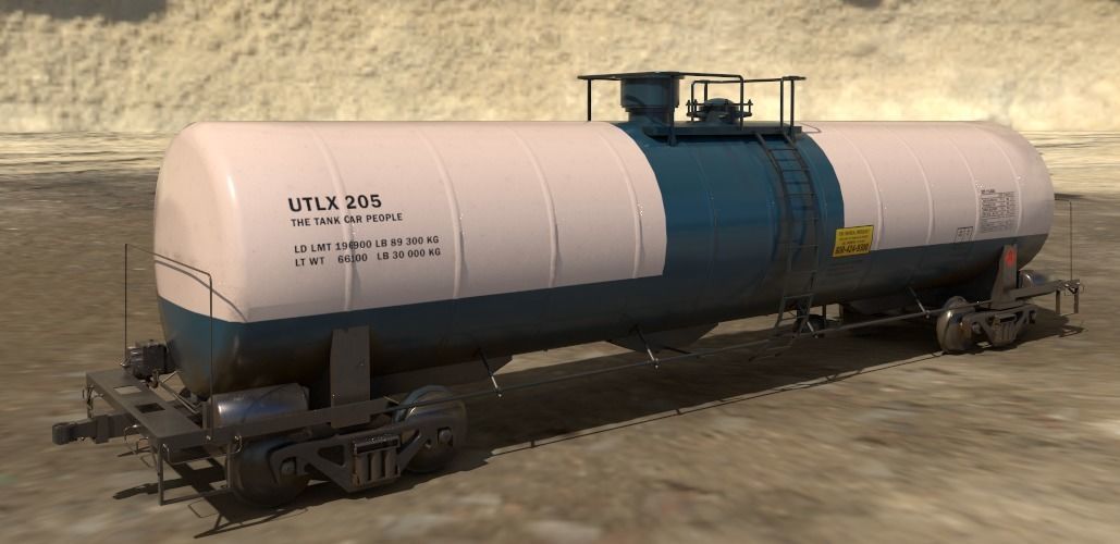 Railway Tank Car - Railroad - Train Tank Wagon Low-poly 3D model Low-poly 3D model_5