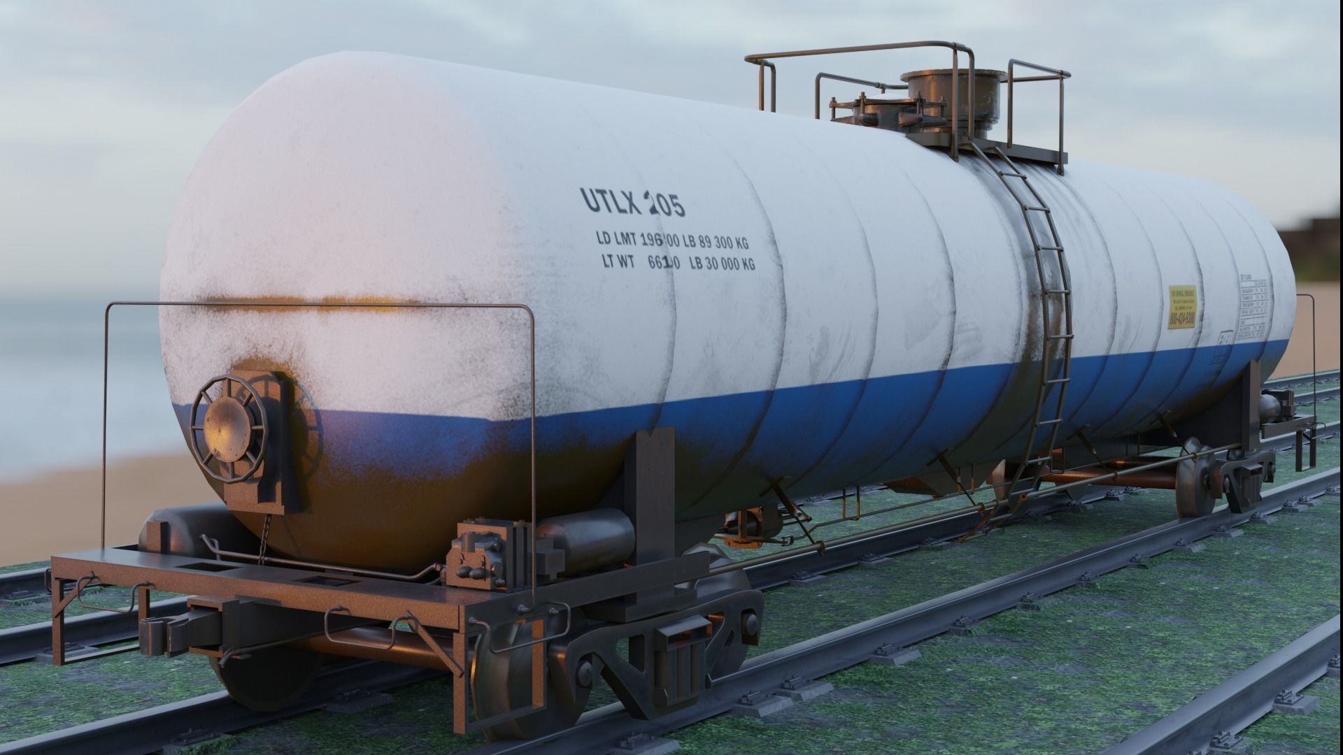 Railway Tank Car - Railroad - Train Tank Wagon Low-poly 3D model Low-poly 3D model_8