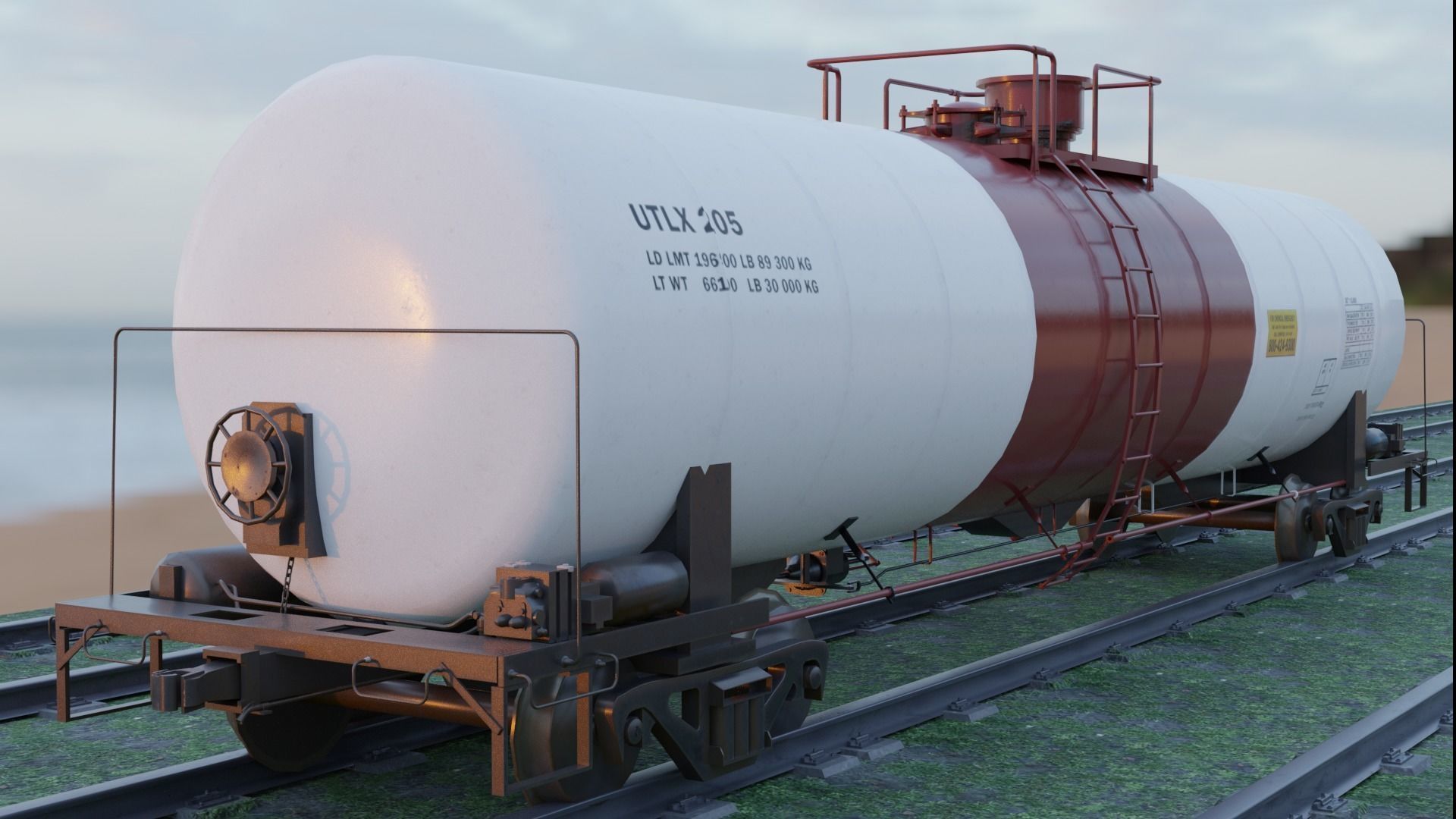 Railway Tank Car - Railroad - Train Tank Wagon Low-poly 3D model Low-poly 3D model_11