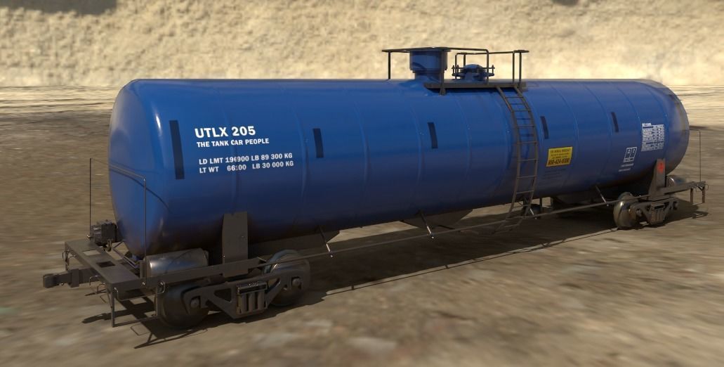 Railway Tank Car - Railroad - Train Tank Wagon Low-poly 3D model Low-poly 3D model_7