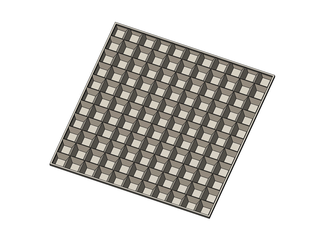 Chocolat squares pattern 3d panel 3D print model_6