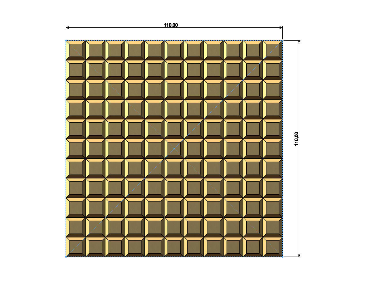 Chocolat squares pattern 3d panel 3D print model_4