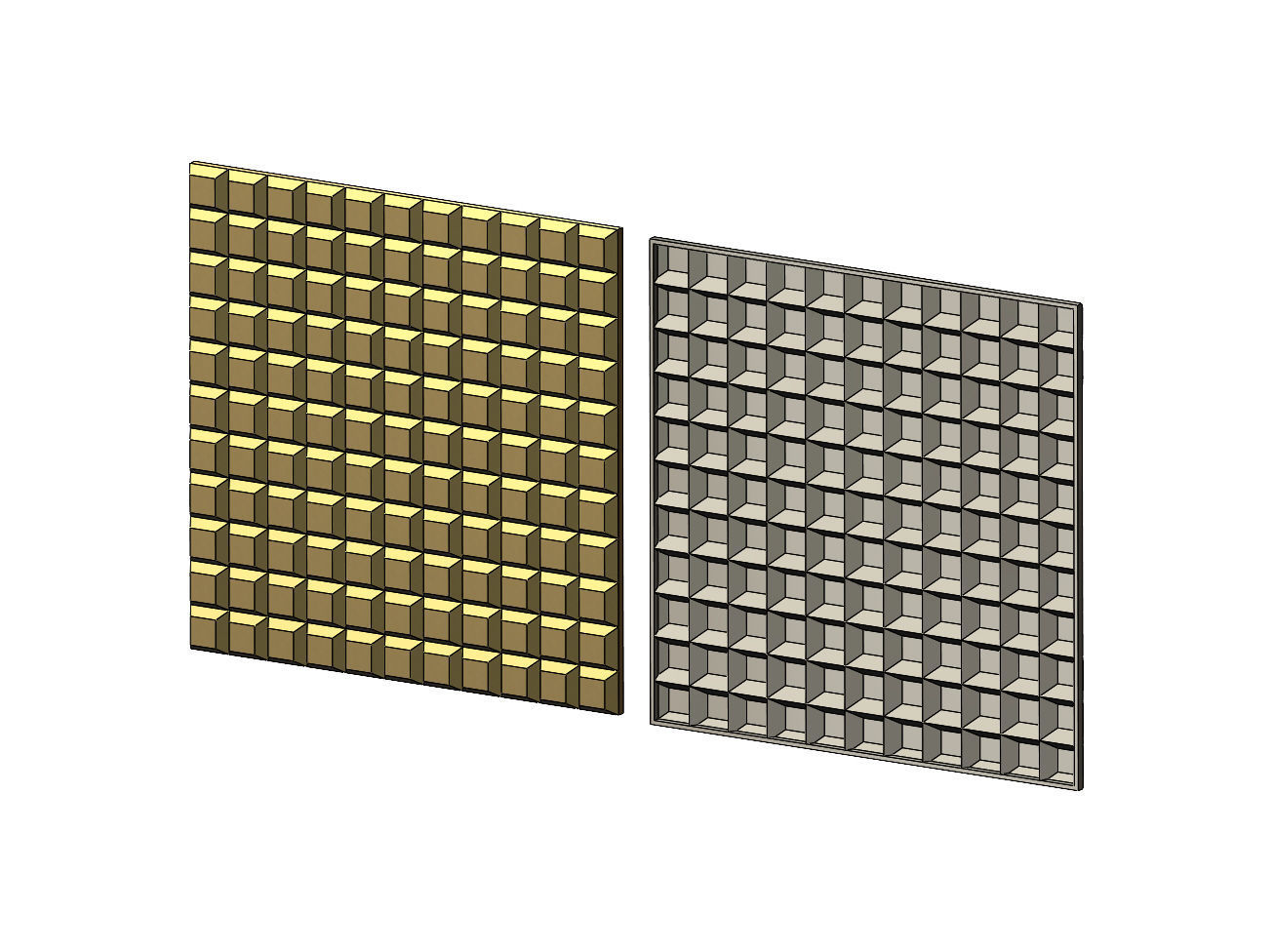 Chocolat squares pattern 3d panel 3D print model_1