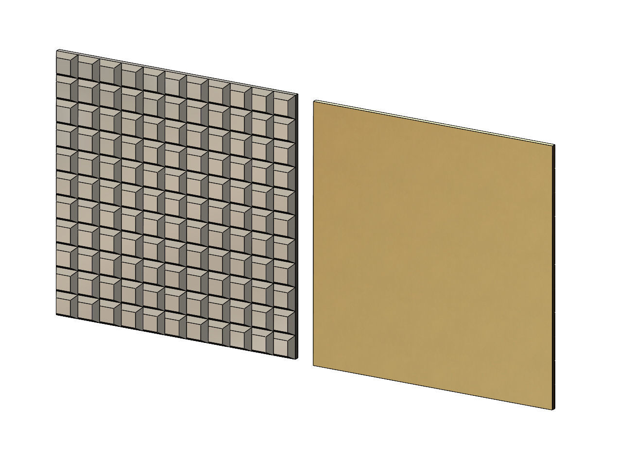 Chocolat squares pattern 3d panel 3D print model_3