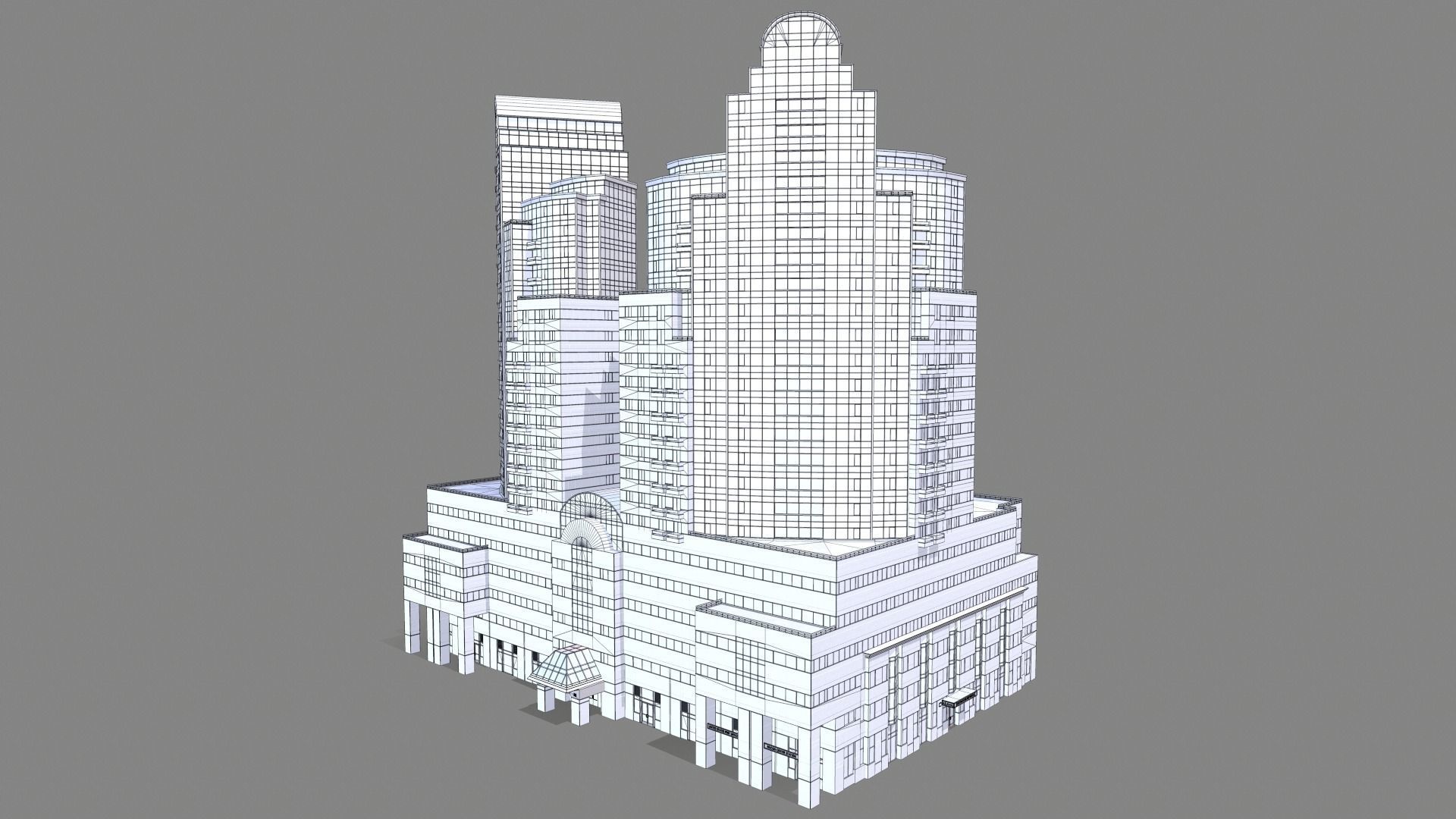 88 Howard Street Building San Francisco Low-poly 3D model_10