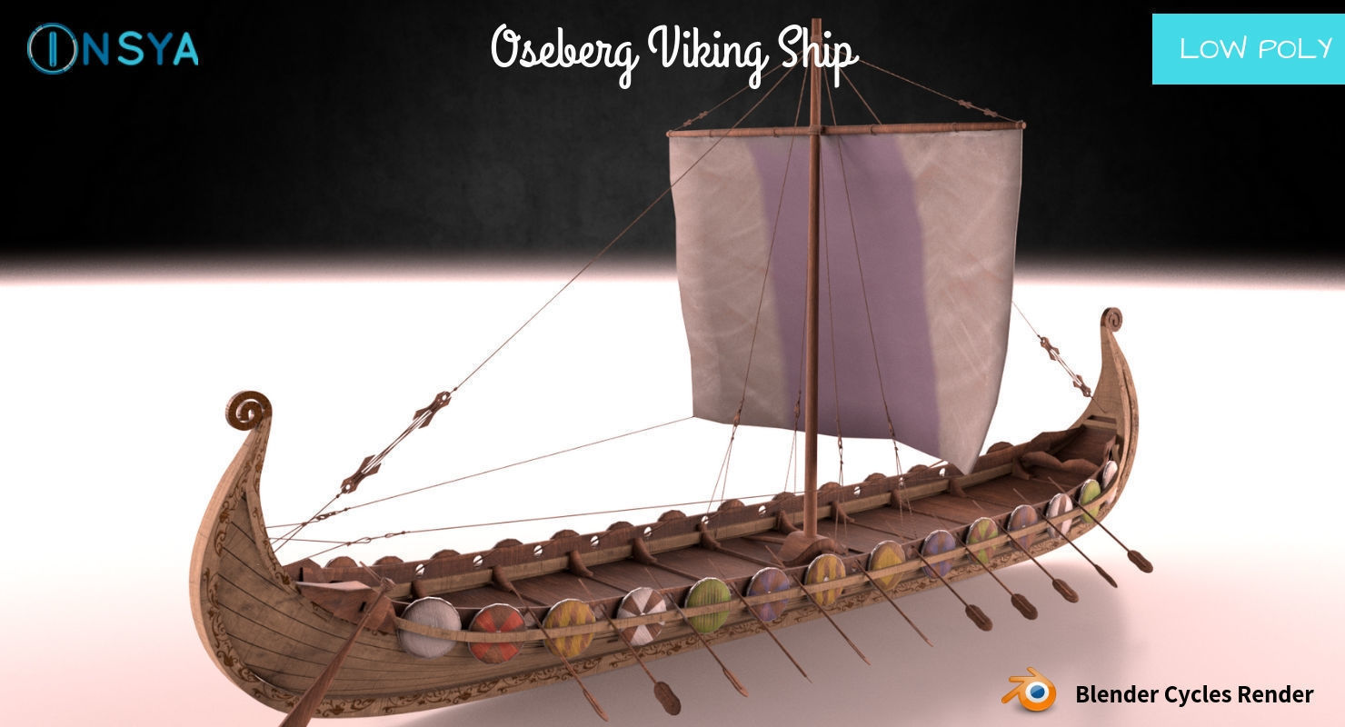 Oseberg Viking Ship Low-poly 3D model Low-poly 3D model_3