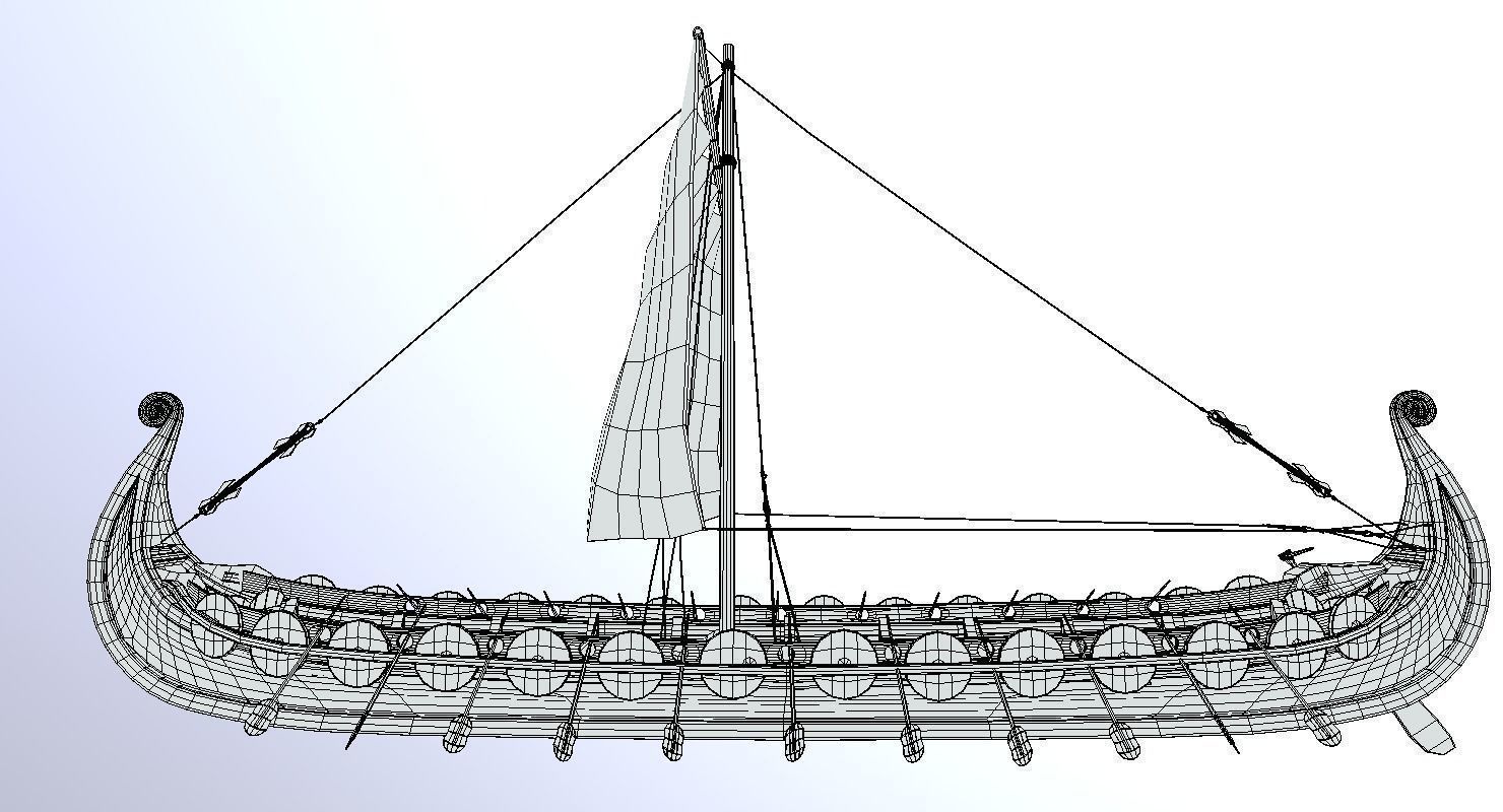 Oseberg Viking Ship Low-poly 3D model Low-poly 3D model_10