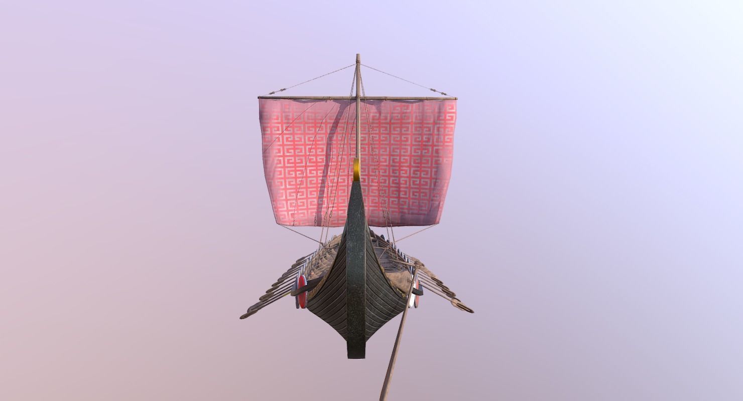 Oseberg Viking Ship Low-poly 3D model Low-poly 3D model_8