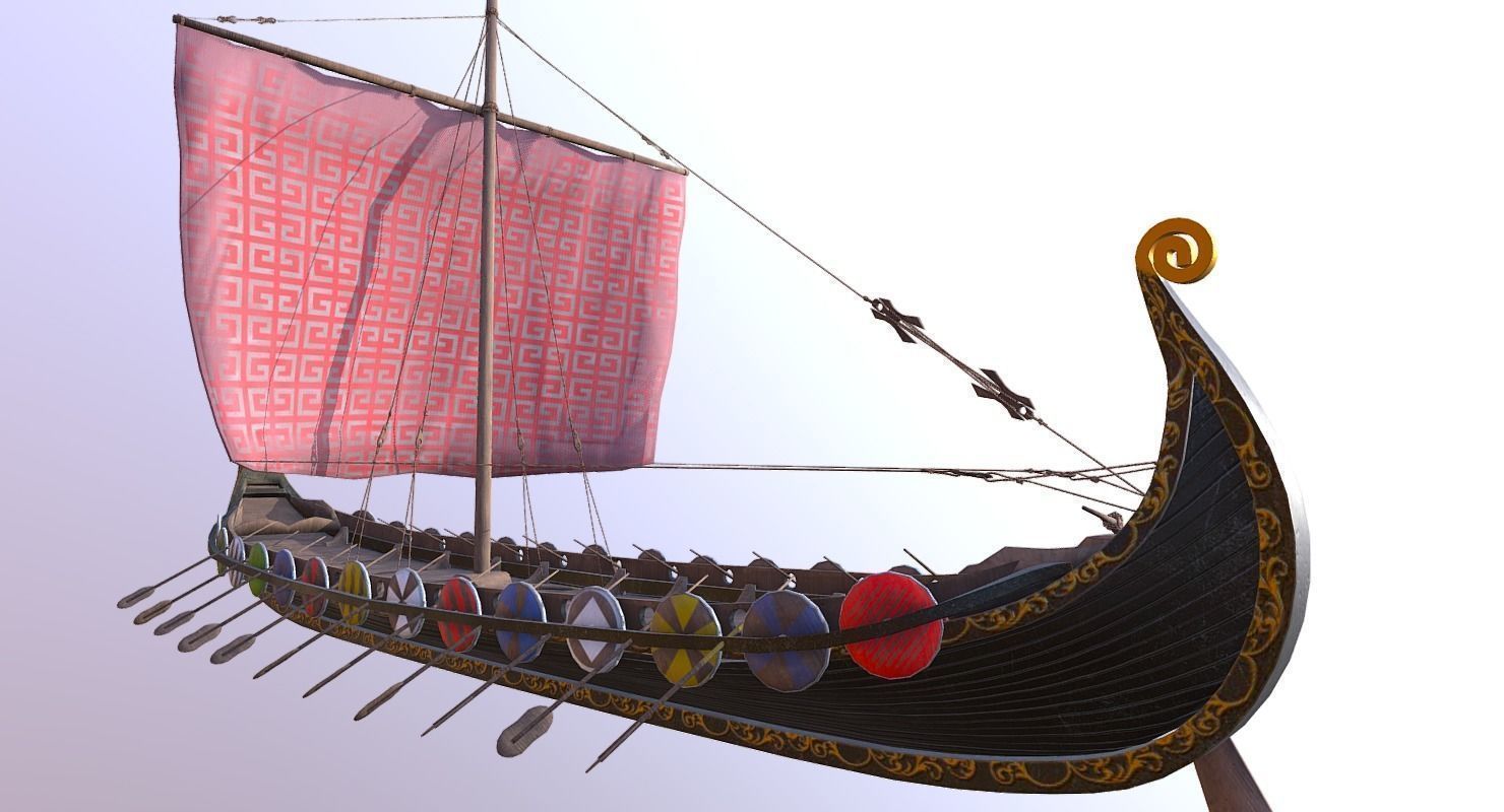 Oseberg Viking Ship Low-poly 3D model Low-poly 3D model_6