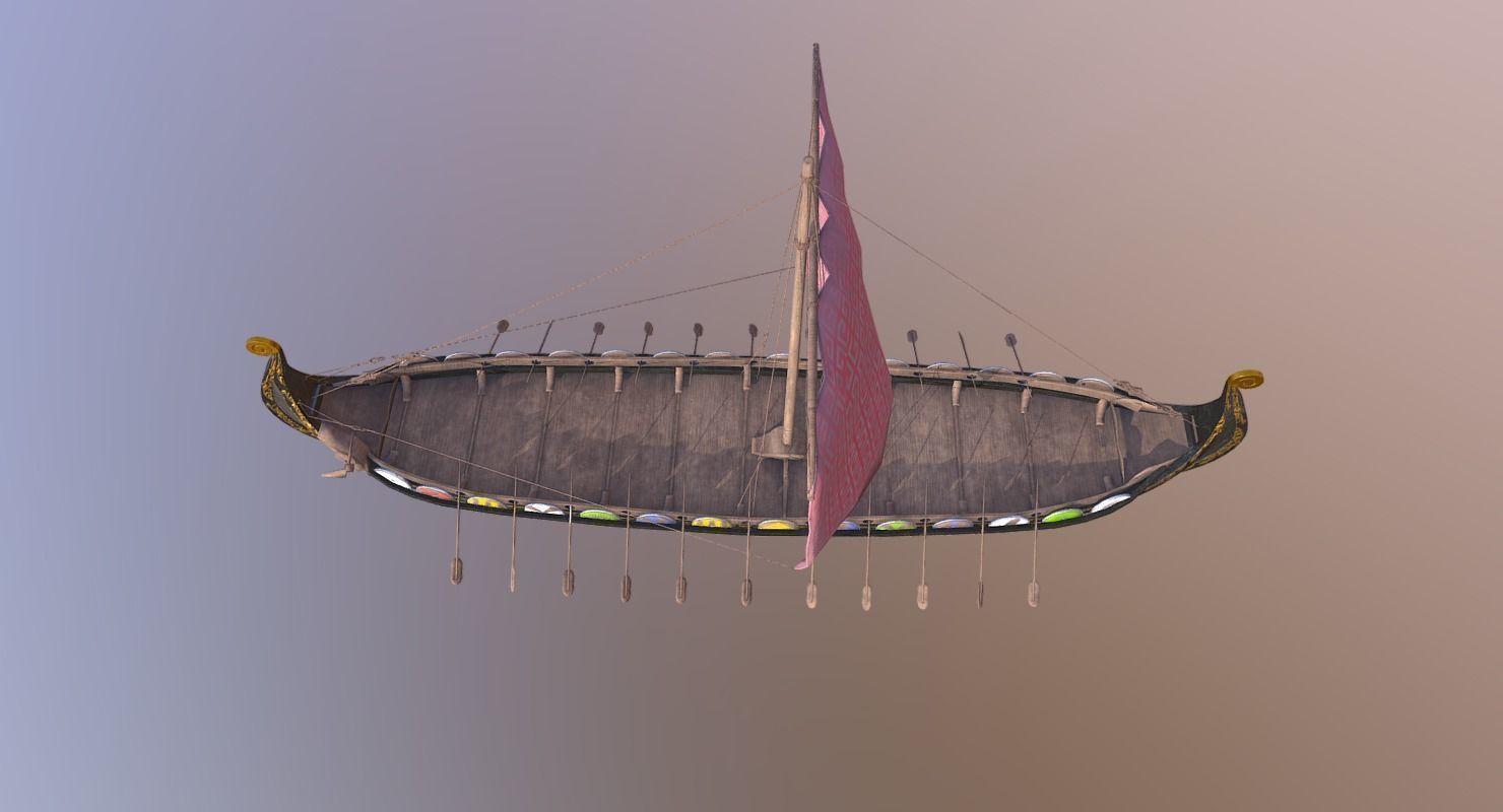 Oseberg Viking Ship Low-poly 3D model Low-poly 3D model_7