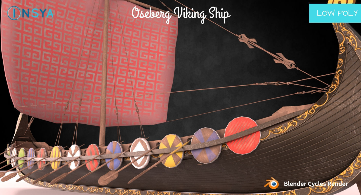 Oseberg Viking Ship Low-poly 3D model Low-poly 3D model_4