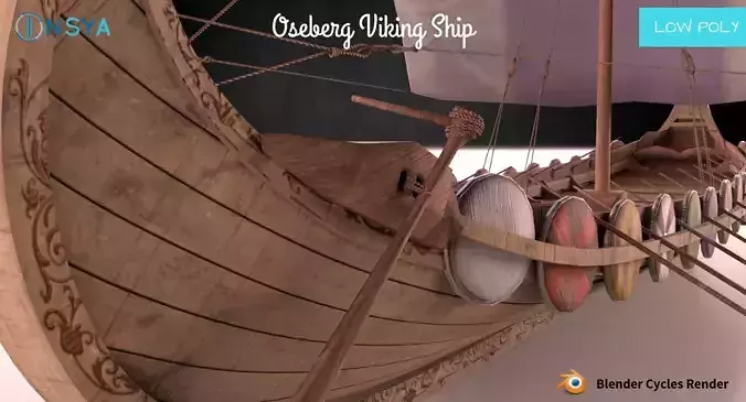 Oseberg Viking Ship Low-poly 3D model Low-poly 3D model