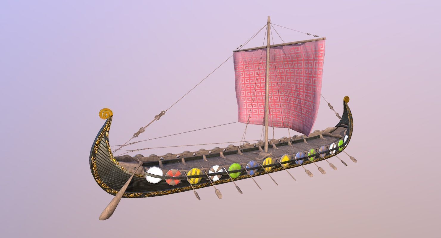 Oseberg Viking Ship Low-poly 3D model Low-poly 3D model_5