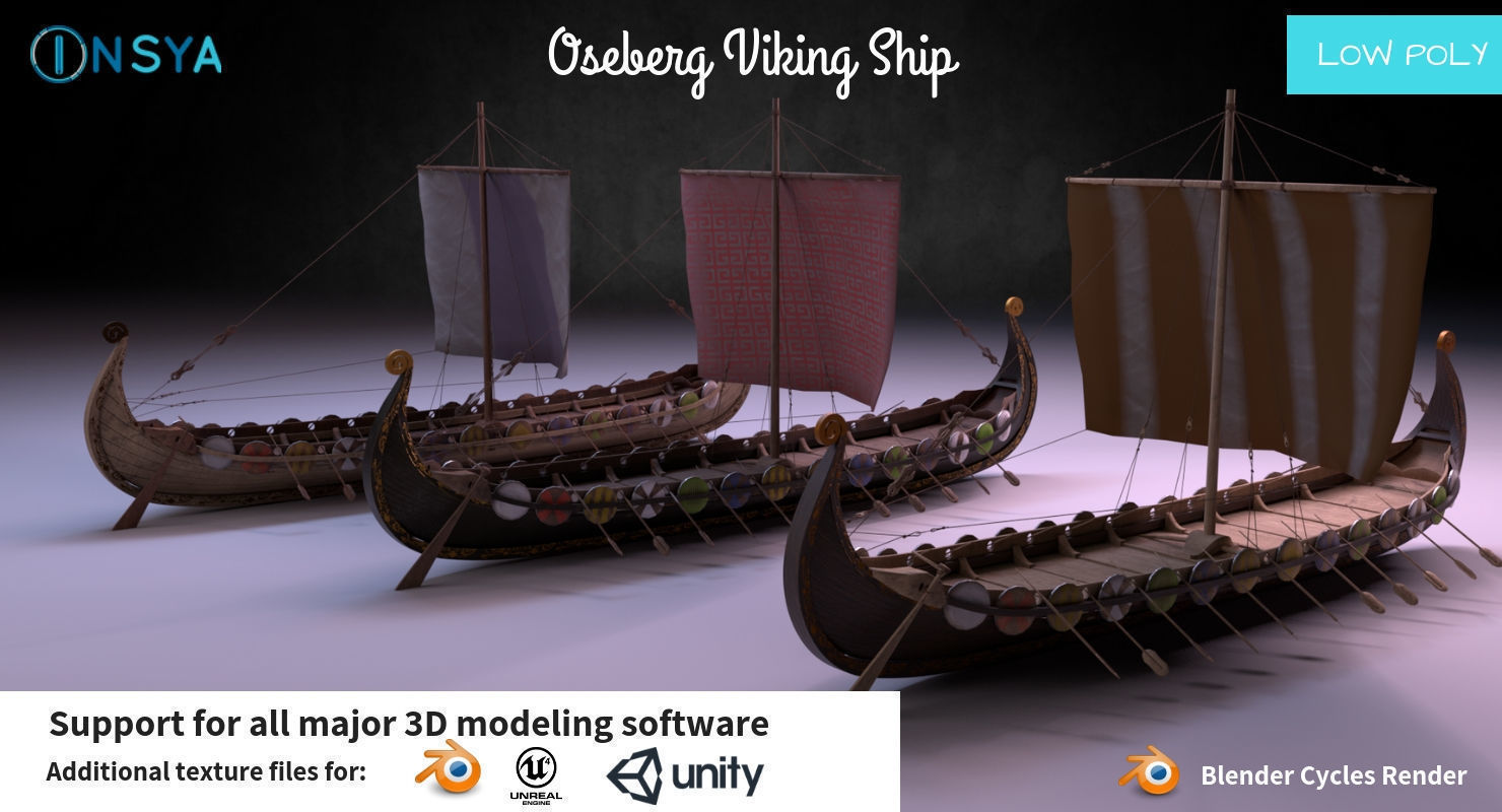Oseberg Viking Ship Low-poly 3D model Low-poly 3D model_9
