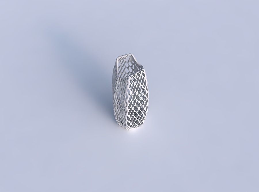 Vase double arc hexagon with lattice tiles 3D print model_1