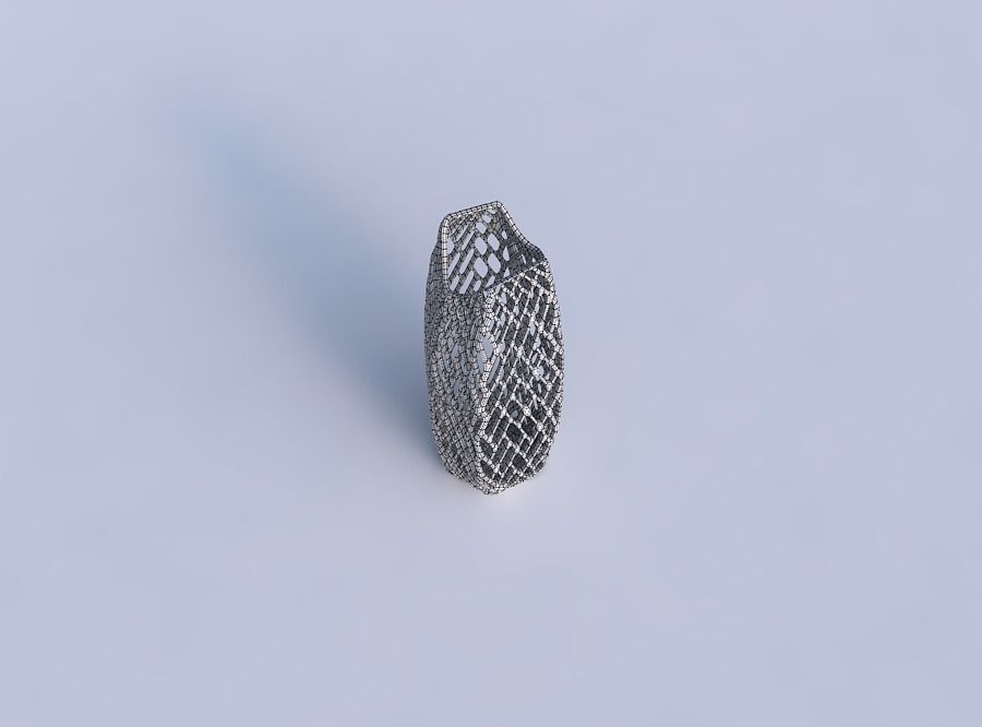 Vase double arc hexagon with lattice tiles 3D print model_6