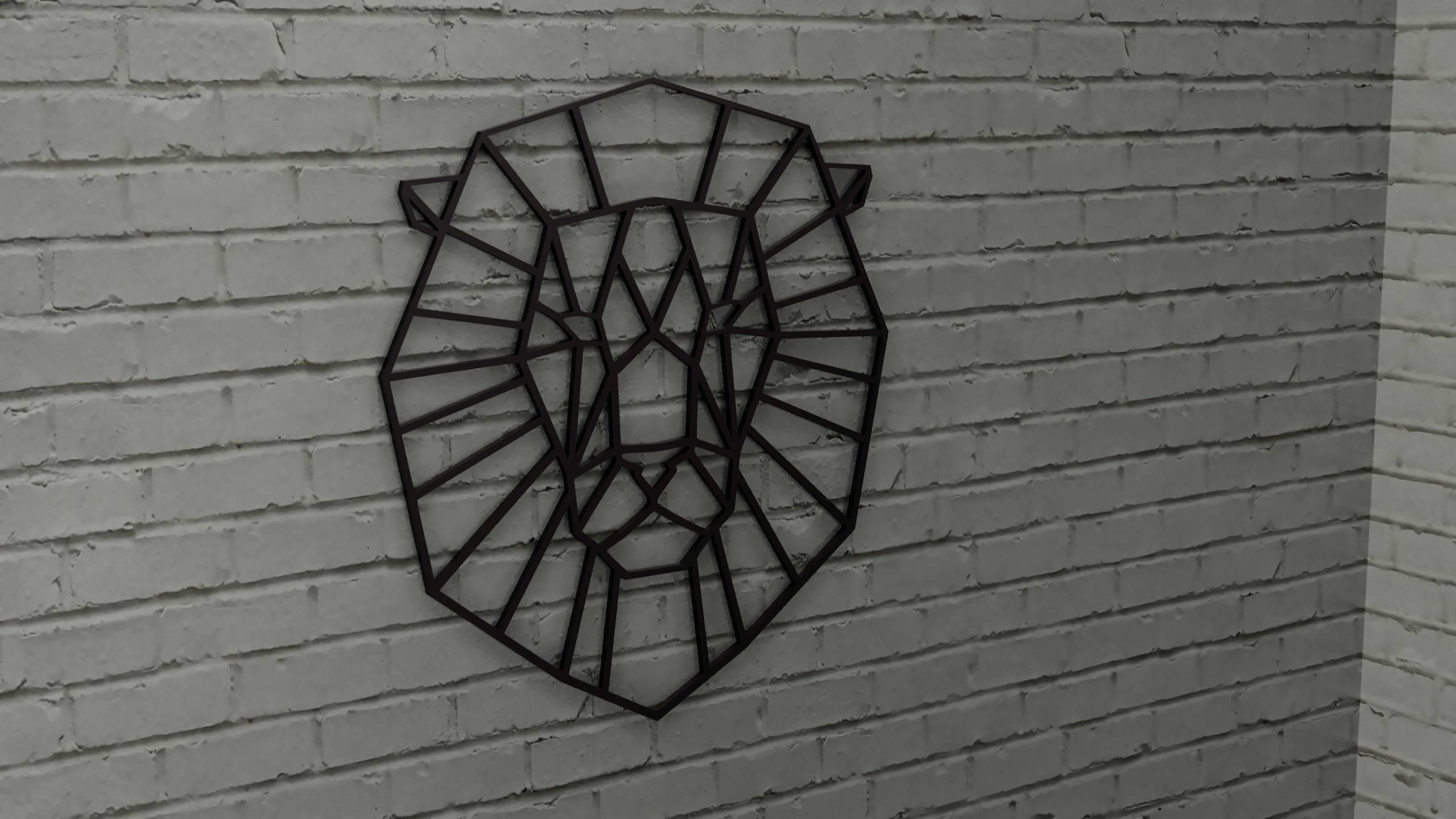 Lion head wall decoration