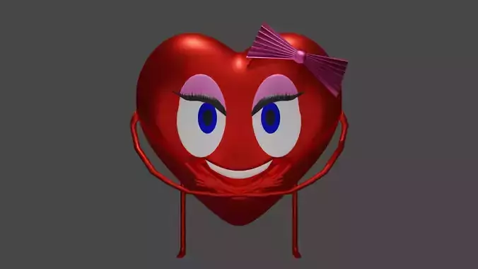 emoji heart with eyes and bow