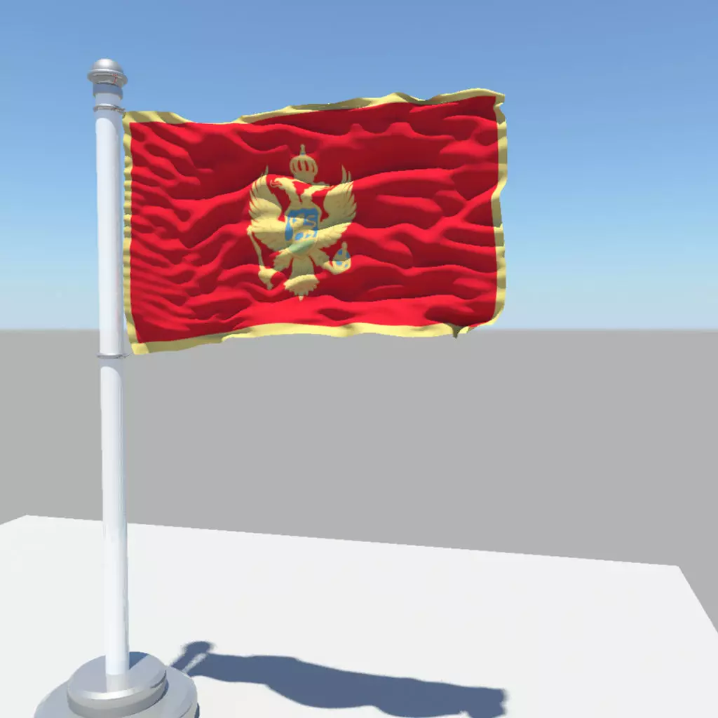 Montenegro flag 3D model_0