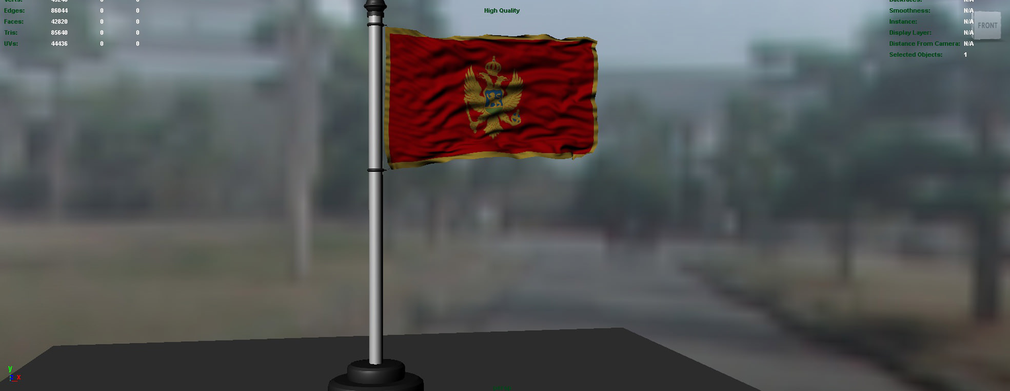 Montenegro flag 3D model_2