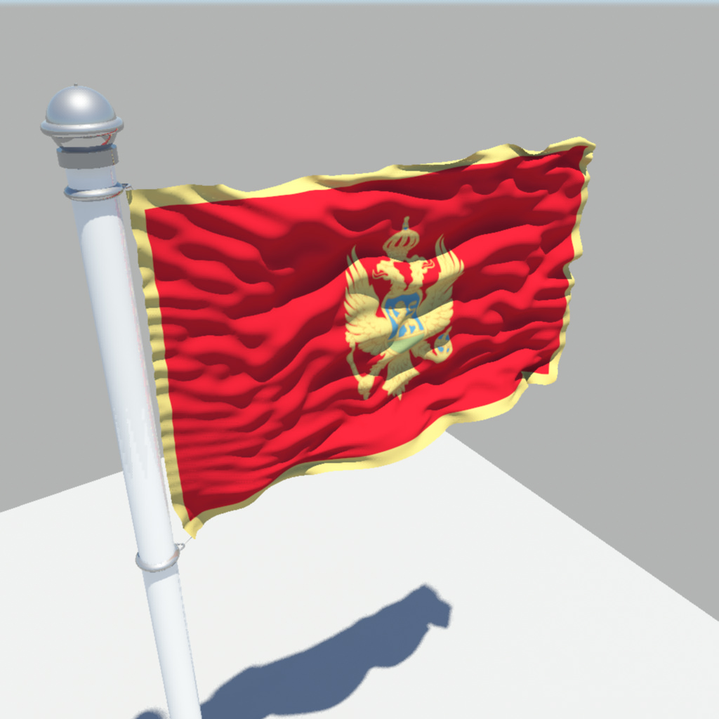 Montenegro flag 3D model_1