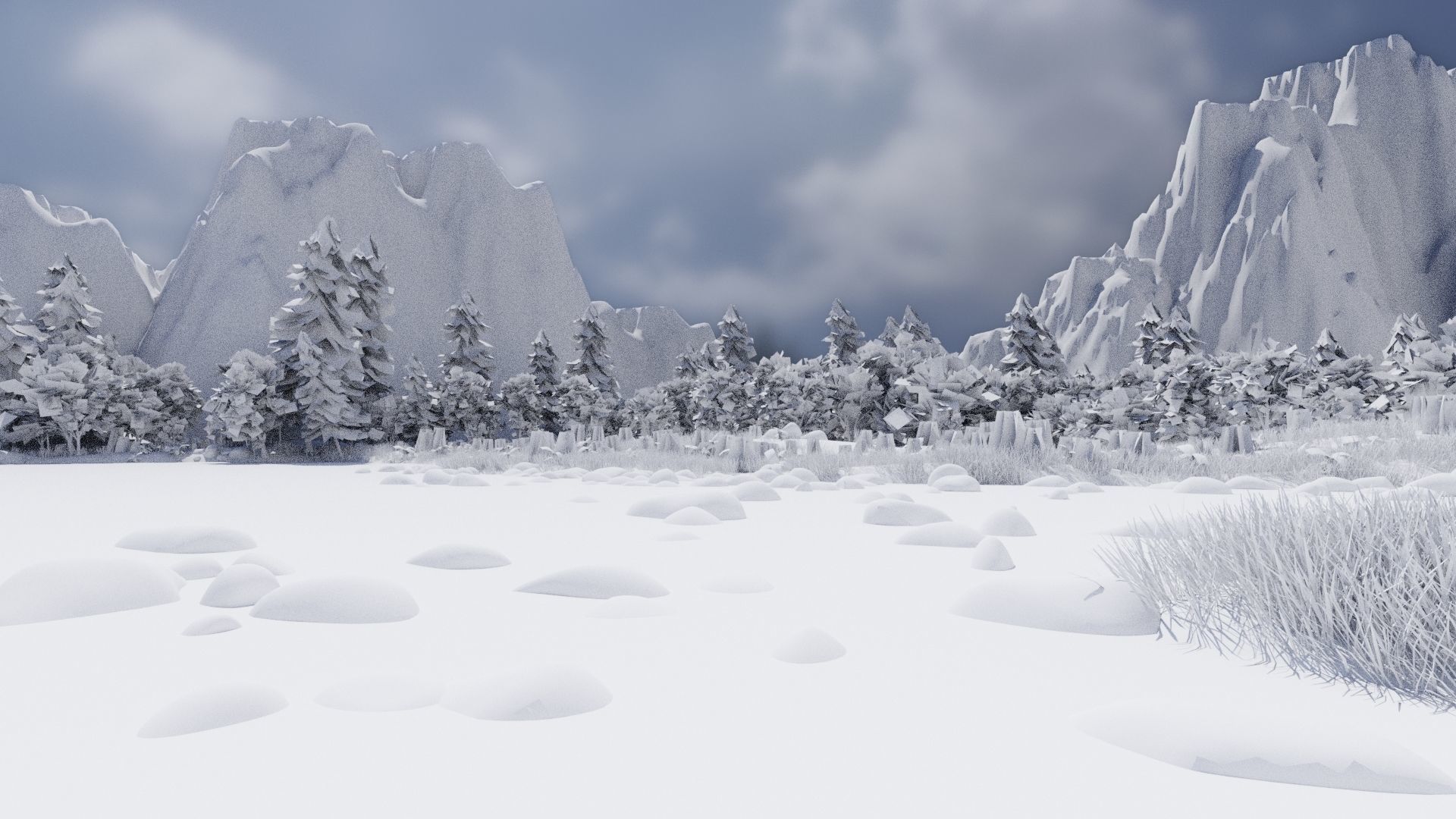 Scene Lake 3D model_6