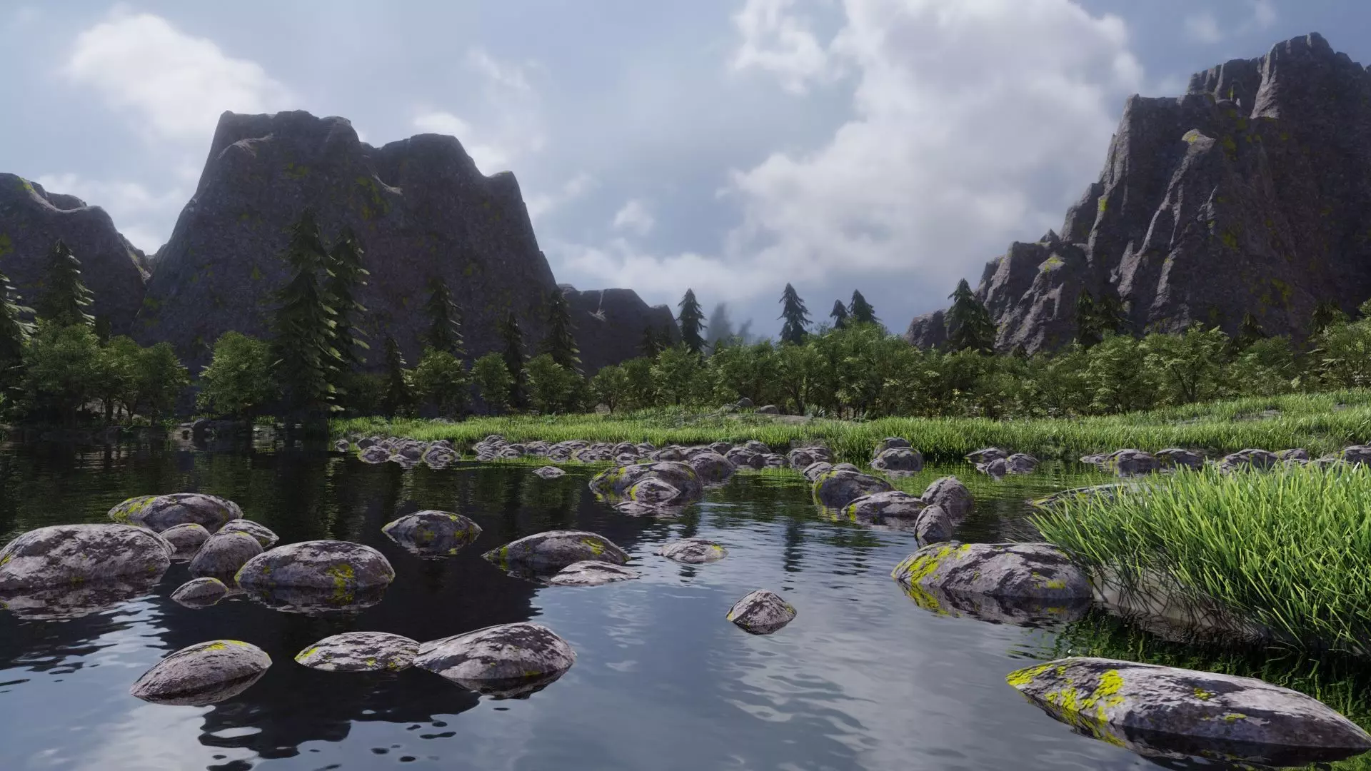 Scene Lake 3D model_0